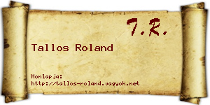 Tallos Roland névjegykártya